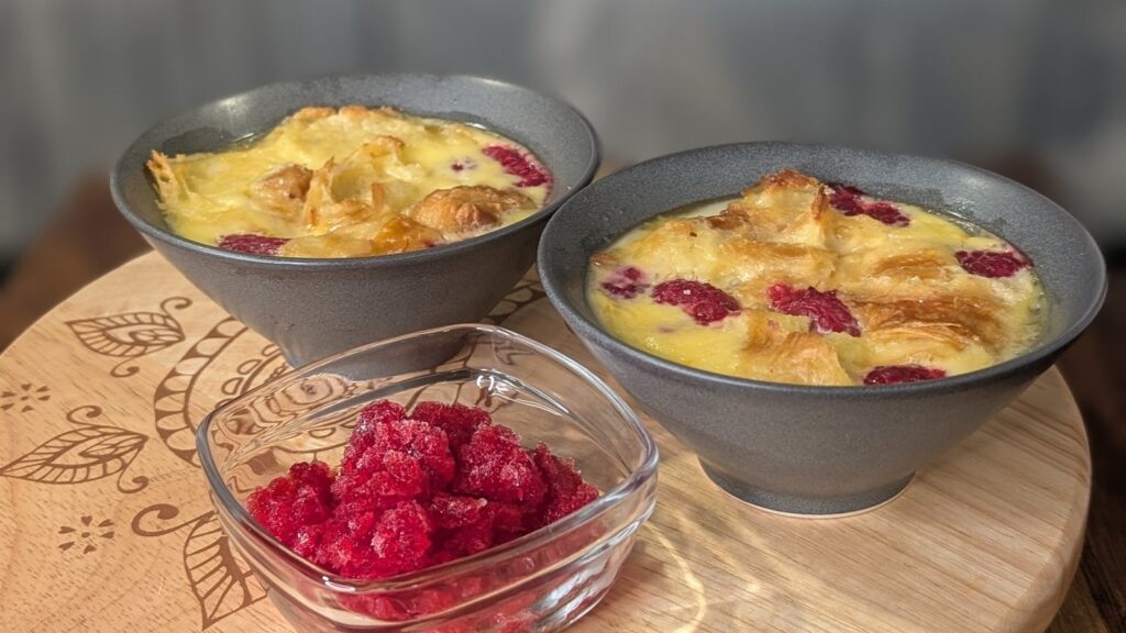 Pauls Raspberry Croissant Pudding & Raspberry Granita: Heute