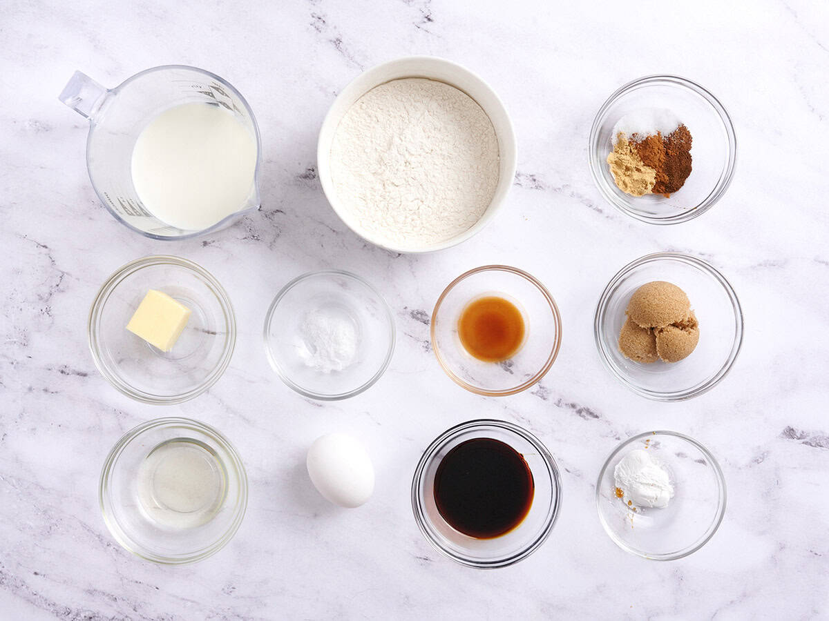 Die Zutaten für Lebkuchenpfannkuchen.