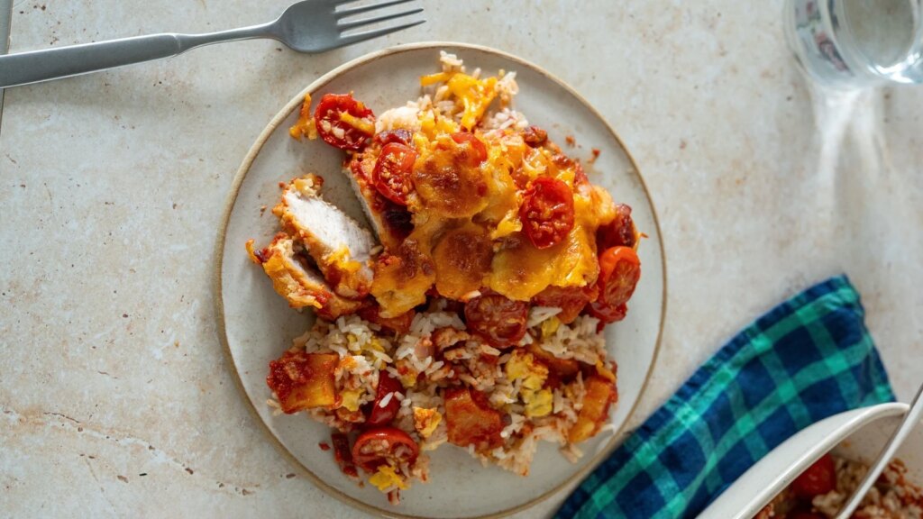 Eva Paus chinesischer gebackener Tomaten-Schweinekotelett-Reis
