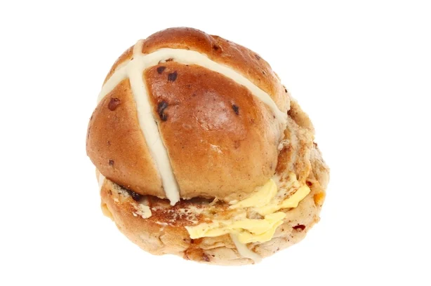 Butter im heißen Kreuzbrötchen