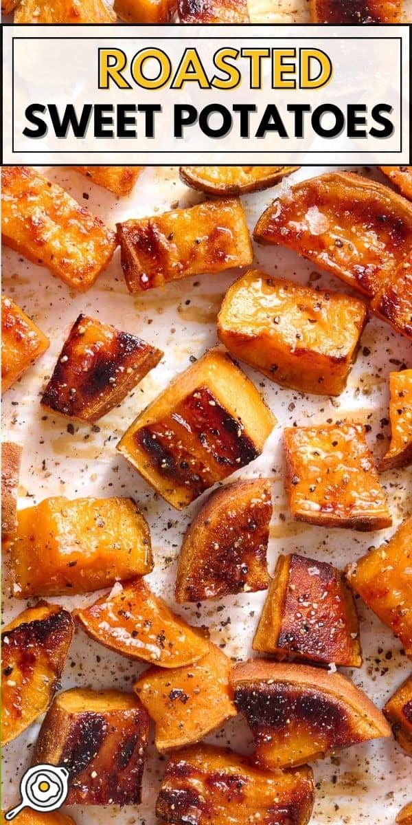 Pin-Bild mit gerösteten Süßkartoffeln