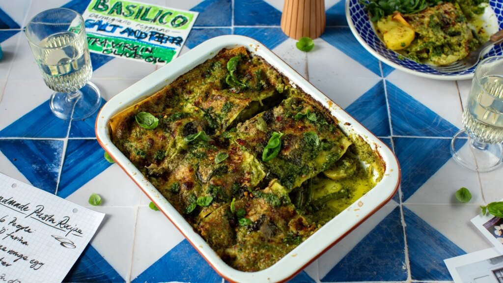 Donals italienische Küche: Pesto-Lasagne