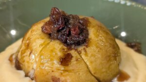Eunices Bratäpfel mit hausgemachtem Vanillepudding