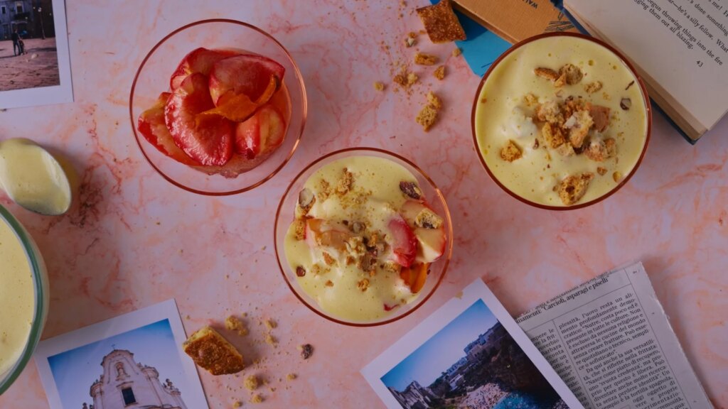 Donal's Italian Kitchen: Zabaglione mit gerösteten Pfirsichen